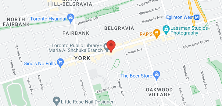 map of 1733 EGLINTON AVE W